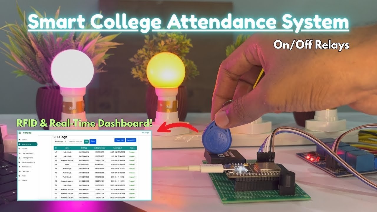 How to Build a Secure College Attendance System with RFID, Relays & Real-Time User Control Dashboard