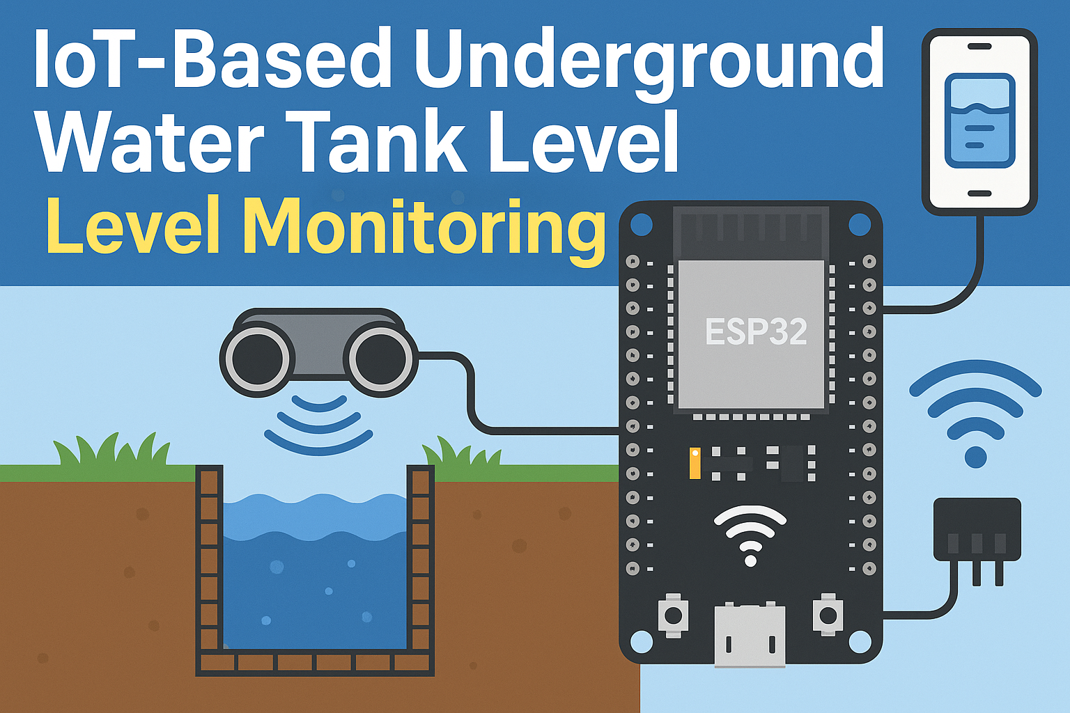 IoT-Based Underground Water Tank Level Monitoring Using ESP32 – Complete Project Guide